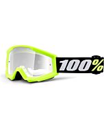 100% Mini Strata børne cross briller Neon - Clear Lens (2-6år)